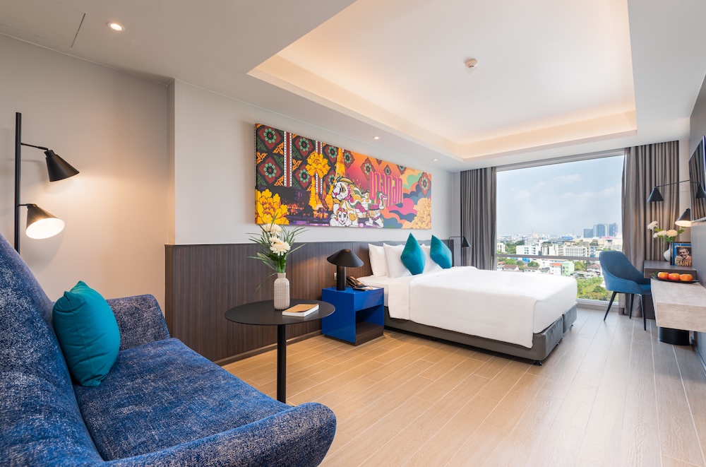 A spacious room at Maitria, ideal for long stay hotel deals in Rama 9 in Bangkok